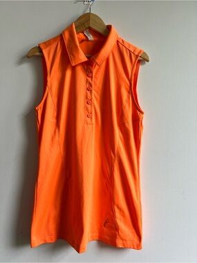 Under Armour Orange HeatGear Performance Golf/Athletic Button Polo Top
